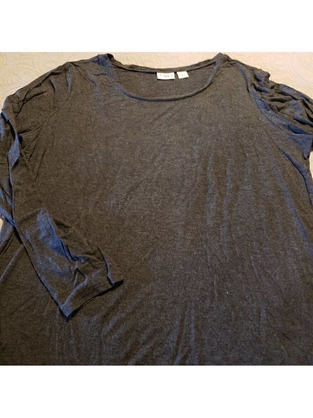 Cato Long Sleeve Scoop Neck top -Size 18/20- Dark Charcoal Heather Gray